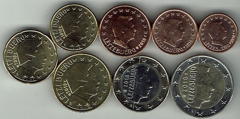 (afbeelding voor) UNC set Luxemburg 2018 van 1 cent tot en met 2 euro